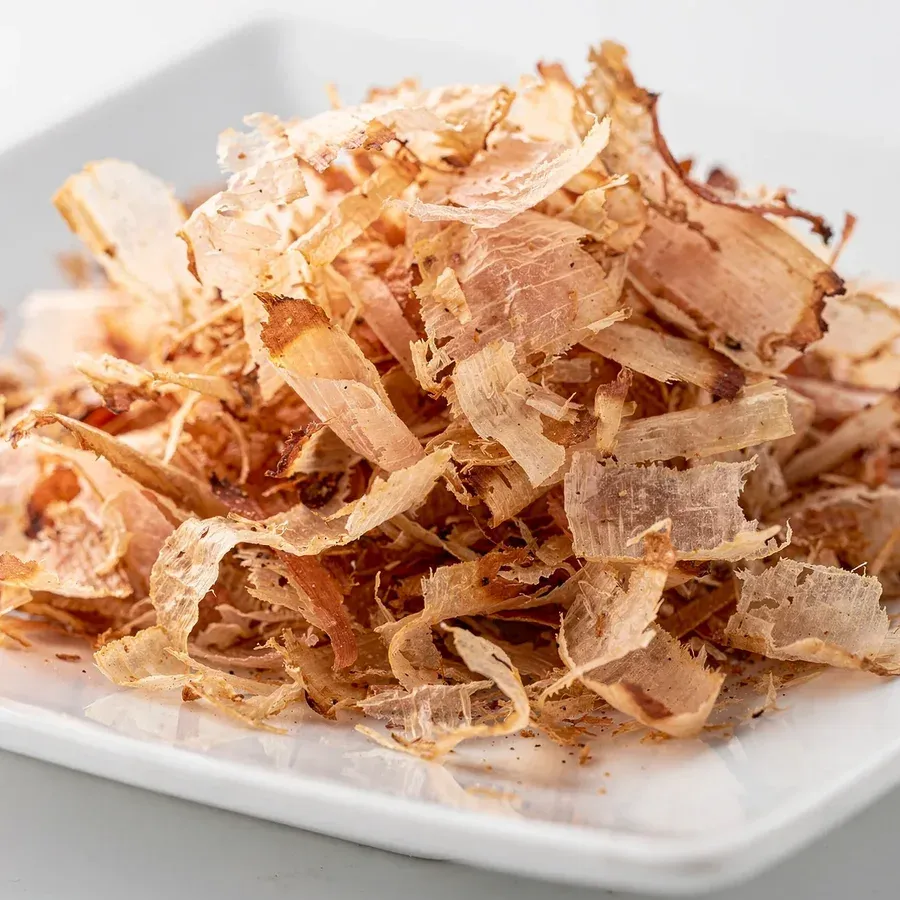Shaved katsuobushi, paper-thin flakes