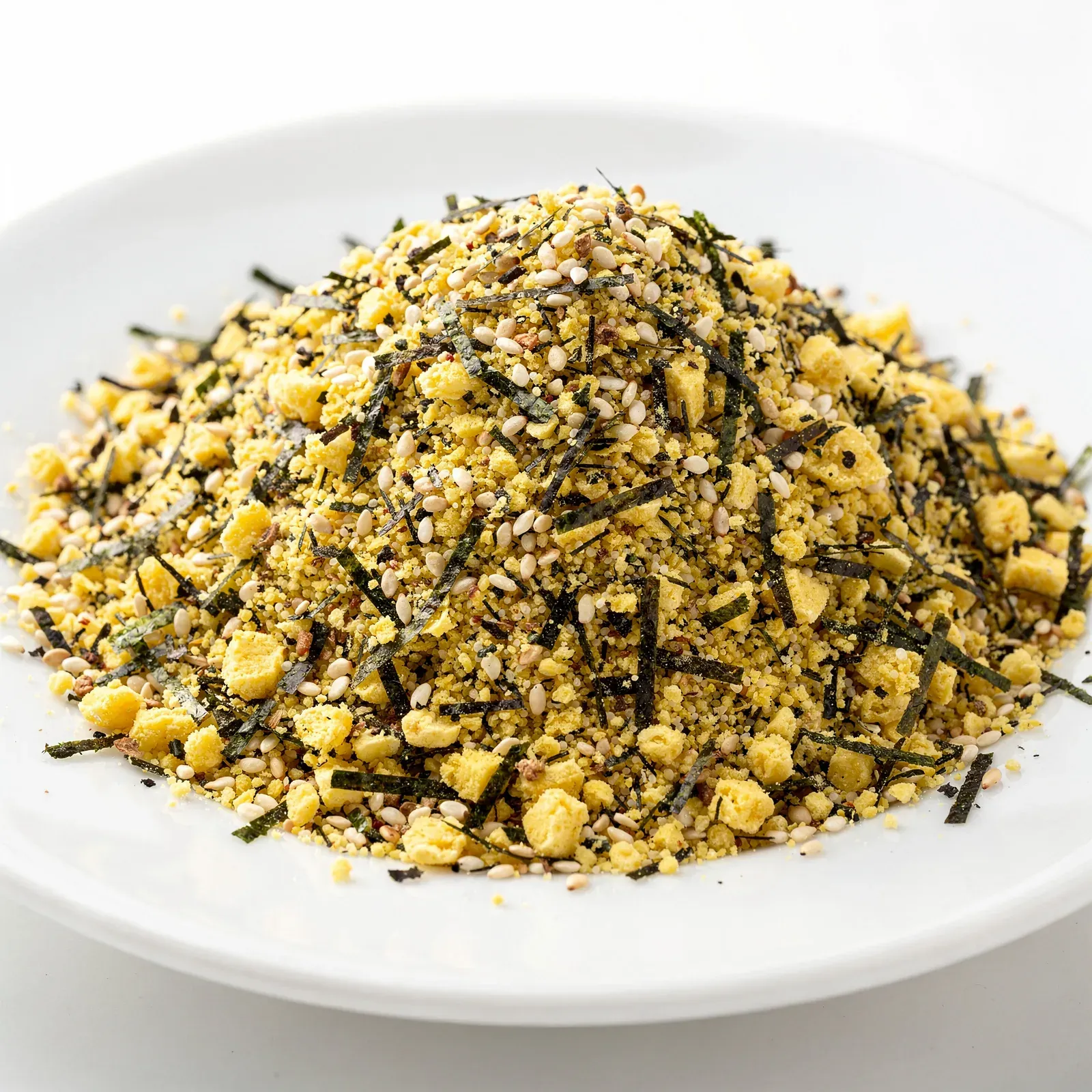 Noritama with yellow egg flakes and nori