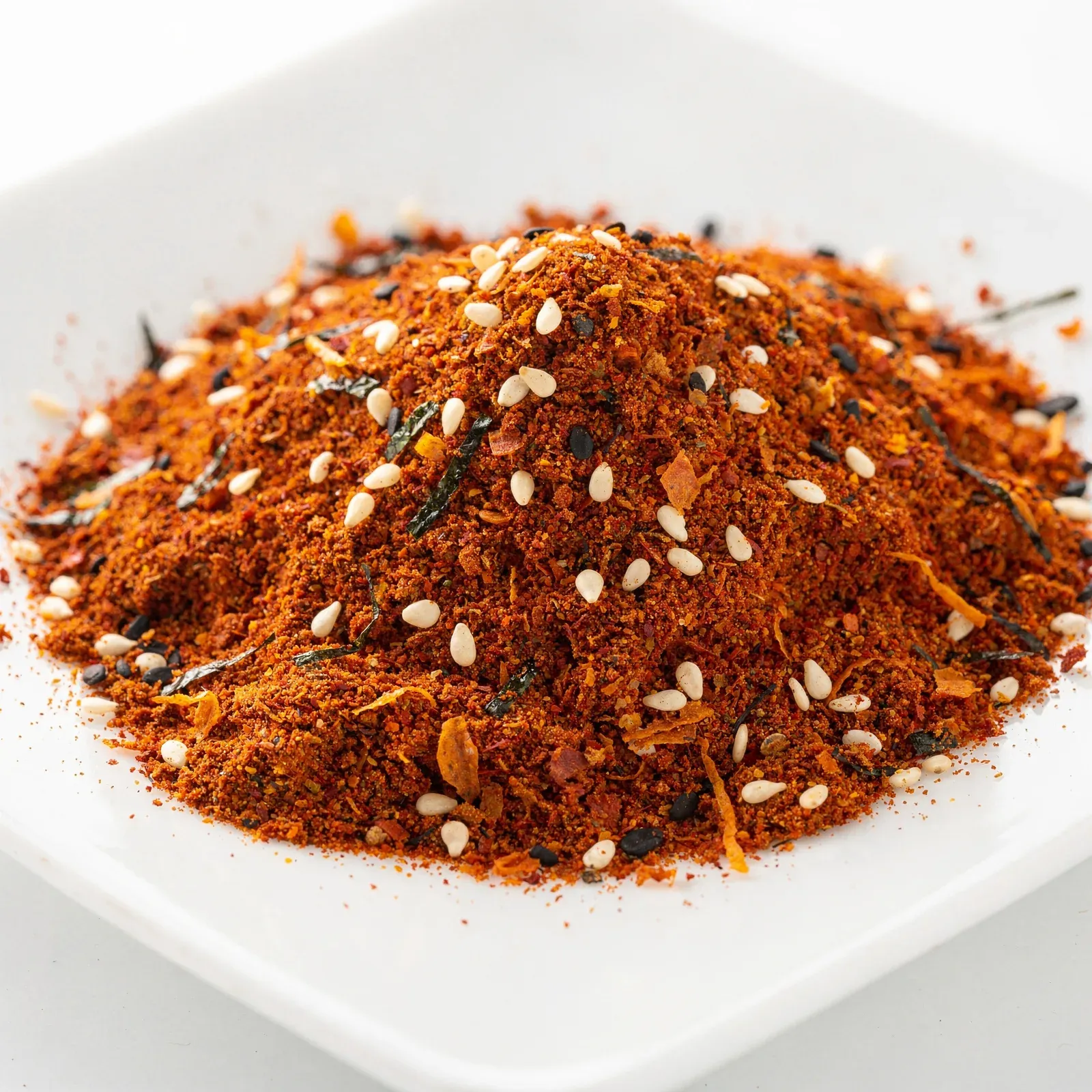 Shichimi togarashi in close-up, the blend of seven spices